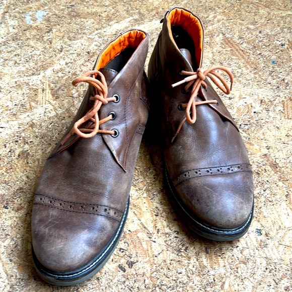 Velez Brown Leather Ankle Boots - Picture 4 of 8